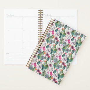 Aquarelle Boho exotique Cactus et Motif succulent