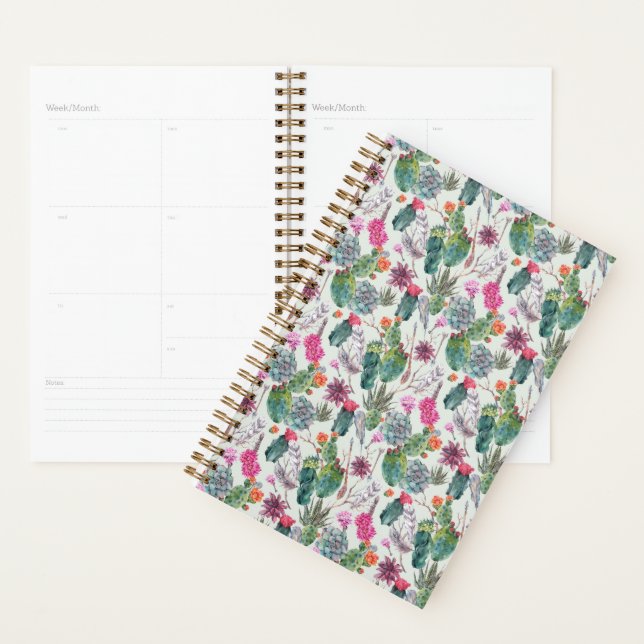 Aquarelle Boho exotique Cactus et Motif succulent (Devant avec enveloppe)