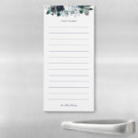 Aquarelle Boho Floral Bloc-notes personnel<br><div class="desc">Un joli bloc-notes fleuri est doté de pivoines bleu marine et d'un bouquet en plumes avec du texte personnalisé. Vous pouvez utiliser cet élégant bloc-notes magnétique aquarelle comme planificateur de famille,  planificateur de repas,  liste d'achat,  liste de choses à faire,  etc.</div>
