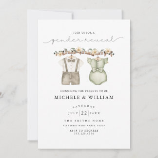 Aquarelle Boho Genre Reveal Party Invitation