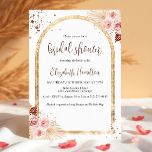 Aquarelle Boho Glitter Invitation de la douche nup