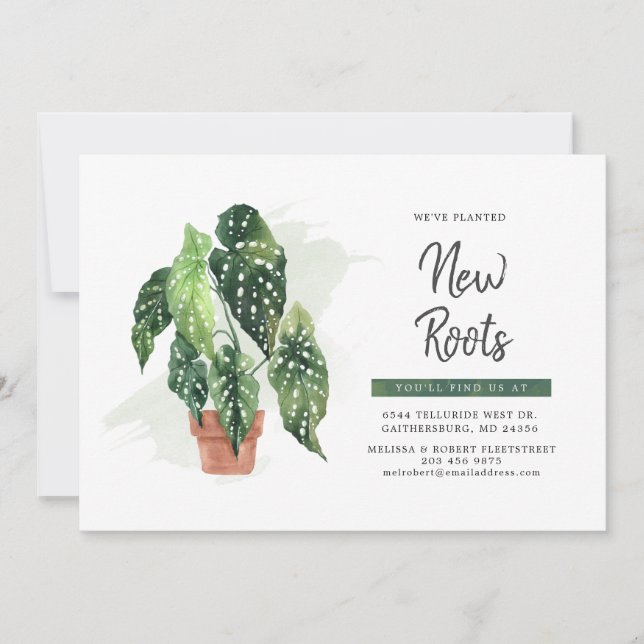 Aquarelle Boho Moving Faire-part (Devant)