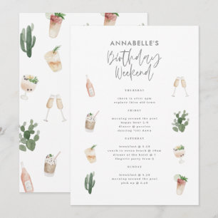 Aquarelle boissons bachelorette week-end itinérair