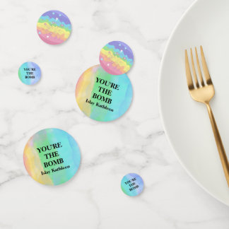 Aquarelle Bombe Anniversaire Table Confetti
