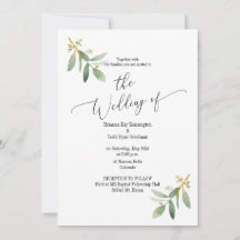 Aquarelle Botanique Eucalyptus Invitation