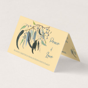 Aquarelle botanique Peace Love Christmas Card