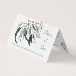 Aquarelle botanique Peace Love Christmas Card