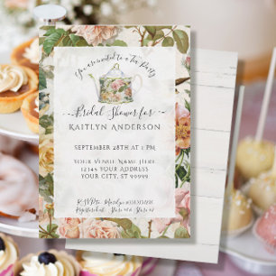 Aquarelle botanique Pink Floral Tea Party