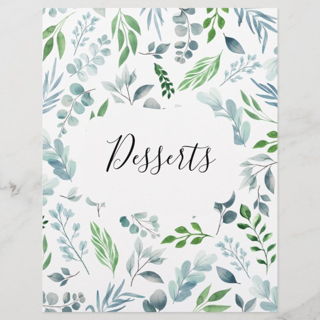 Aquarelle Botanique Recette Classeur Divider d'ong (Devant)