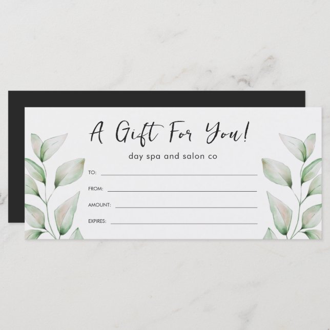 Aquarelle botanique simple Feuille noir (Devant / Derrière)