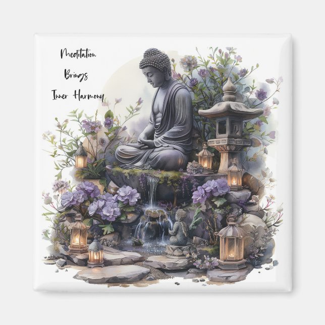 Aquarelle Bouddha Harmony Magnet (Devant)