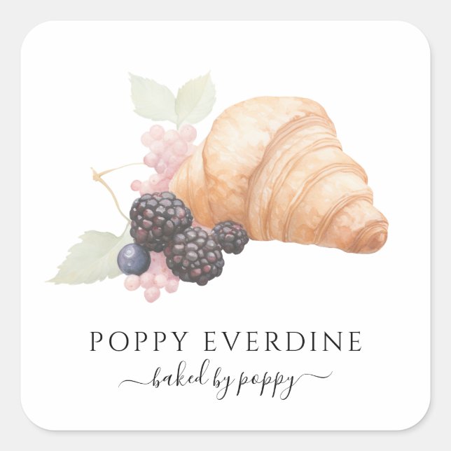 Aquarelle boulangerie boulangerie Étiquette de pro (Devant)