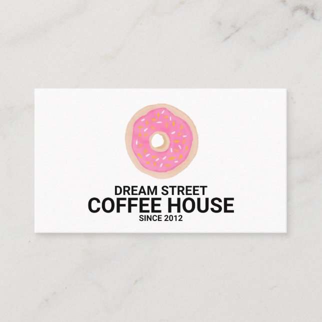 Aquarelle Boulangerie Donut Carte de visite tendan (Devant)