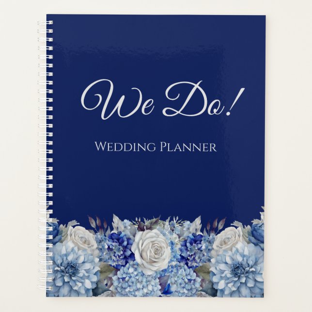 Aquarelle Bouquet de fleurs bleues - Mariage (Devant)
