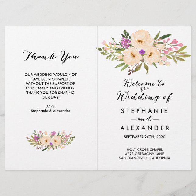 Aquarelle Bouquet d'ivoire Anémones (Devant)