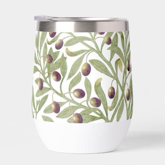 Aquarelle Branche de Laurier Vert Sage Botanique (Droite)