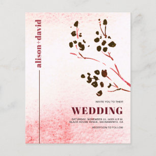 Aquarelle, branche Japandi Code QR BUDGET mariage