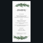 Aquarelle Branches Mariage Accueil Menu<br><div class="desc">Ce menu mariage propose des graphiques faits à la main de couleur de l'eau et de la verdure ainsi qu'une police de script élégante pour présenter le menu de votre réception de mariage.</div>