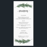 Aquarelle Branches Mariage Accueil Menu<br><div class="desc">Ce menu mariage propose des graphiques faits à la main de couleur de l'eau et de la verdure ainsi qu'une police de script élégante pour présenter le menu de votre réception de mariage.</div>