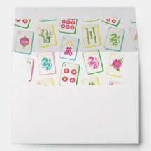 Aquarelle brillante Mahjong Titres Monogramme