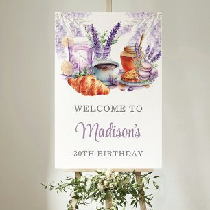 Aquarelle Brunch Anniversaire Affiche de bienvenue