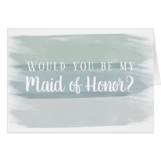 Aquarelle Brush Stroke Maid of Honor Proposition (Devant Horizontal)
