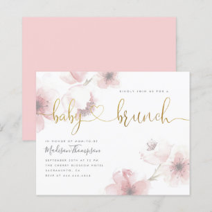 Aquarelle Budget Cerisier Or Bébé Brunch Douche