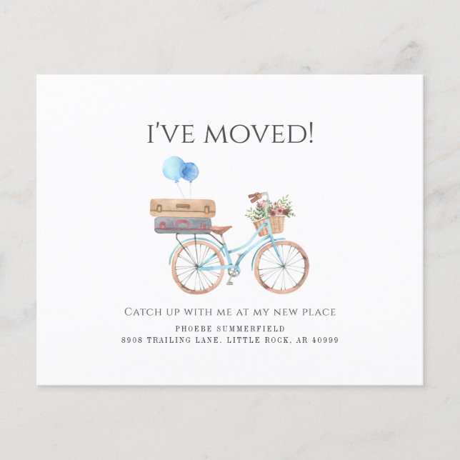 Aquarelle budgétaire Nouveau Faire-part de déplace (Devant)