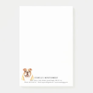 Aquarelle Bulldog personnalisé post-it notes