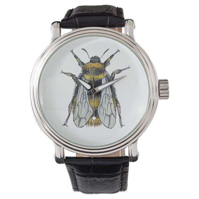 Aquarelle Bumble Bee Montre Artiste (devant)