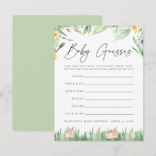 Aquarelle Bunnies Baby shower Jeu de devis