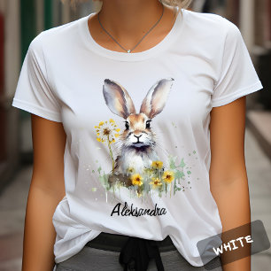 Aquarelle Bunny Dandelion personnalisé Tshirt