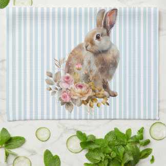 Aquarelle Bunny rose serviette de cuisine