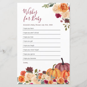 Aquarelle Burnt Orange Citrouille Voeux pour bébé