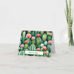 aquarelle cactus Carte de remerciements pliée