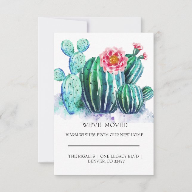 aquarelle Cactus déménagement (Devant)