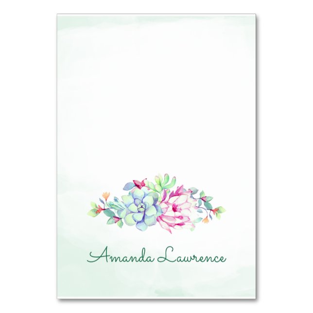 Aquarelle Cactus et succulents Cartes de place (Par défaut)