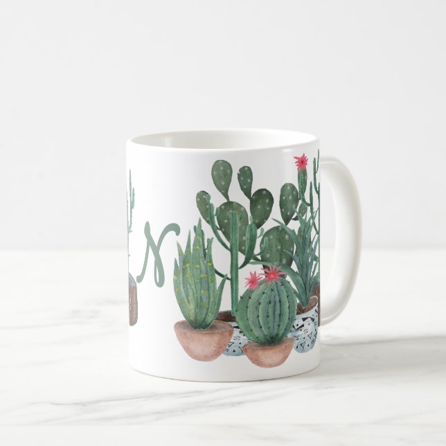 Aquarelle cactus. mug (Devant droit)
