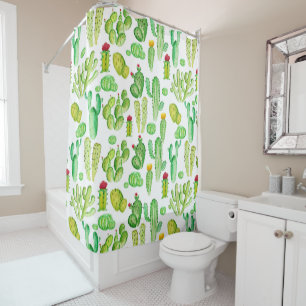 Aquarelle Cactus rideau de douche