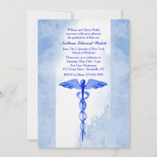 Aquarelle Caduceus Invitation
