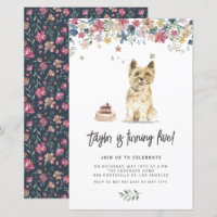 Aquarelle Cairn Terrier Chien Invitation Anniversa