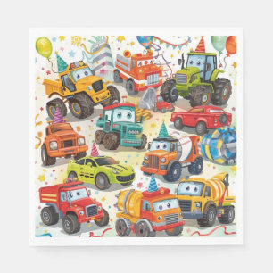 Aquarelle Camions Serviettes en papier Constructio