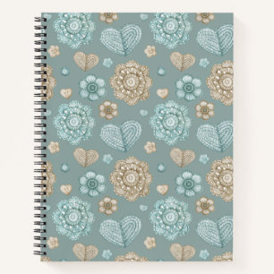 Aquarelle Carnet Crochet Turquoise de 8,5 po x 11