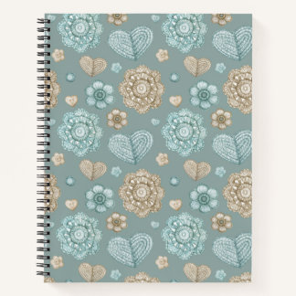 Aquarelle Carnet Crochet Turquoise de 8,5 po x 11