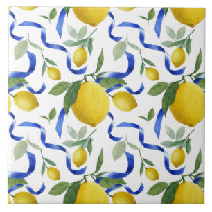 Aquarelle Carreaux de Motif citron italien