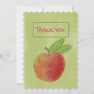 Aquarelle Carte de remerciements Apple pour enseig