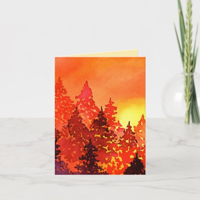 Aquarelle Carte de remerciements Arbres (Devant)