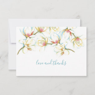 Aquarelle Carte de remerciements de fleurs de Magn