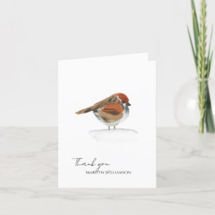 Aquarelle Carte de remerciements d'oiseaux personn