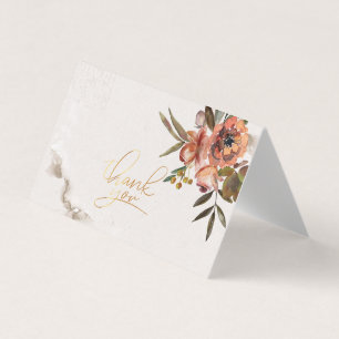 Aquarelle Carte de remerciements Fleurs d'automne